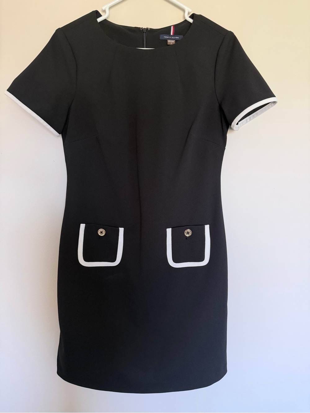 Tommy Hilfiger Black Mini Dress with White Trim